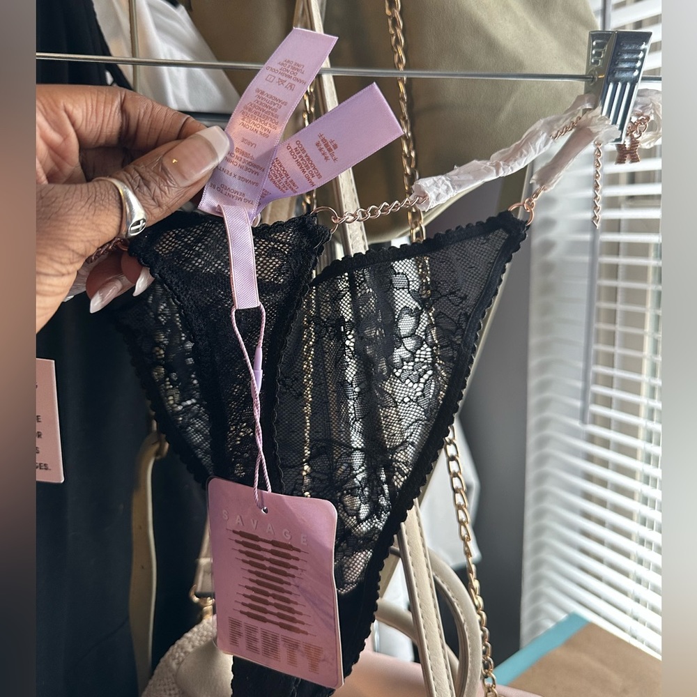 Savage X Fenty black chain thong